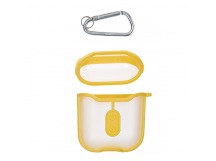 Чехол для наушников AirPods пластиковый прозрачный (желтый)