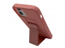 Чехол iPhone 12 Mini (5.4) Soft Touch с Магнитной подставкой Розовое Золото