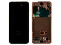 Дисплей для Samsung G991B (S21) модуль Розовый - Ориг