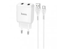 СЗУ HOCO N7 Speedy (2-USB/2.1A) + micro USB кабель (белый)