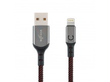 Кабель USB VIXION (K9 Ceramic) для iPhone Lightning 8 pin (1м) (черно/красный)
