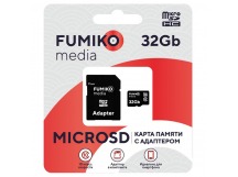                         32Gb карта памяти FUMIKO microSD + SD адаптер class10