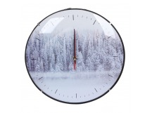 Часы настенные Perfeo "PF-WC-006", круглые д. 30 см, без корпуса / зимний лес циферблат
