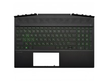 Топ-панель HP Pavilion Gaming 15-dk черная с подсветкой (зеленые клавиши)