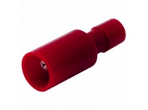 Разъём штекерный полностью изолированный красный (штекер D=4мм 0,5-1,5мм2) "Rexant"
