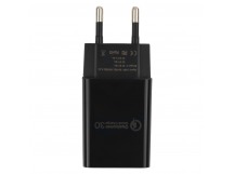 Адаптер постоянного тока 220В с выходом 1гн.USB 5V, 9V, 12V QC3.0 (чёрный) "Cablexpert"