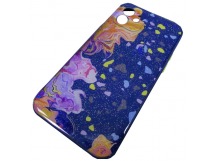                                 Чехол силикон-пластик iPhone 12/12 Pro (6,1") блестящий с рисунком синий (02)*