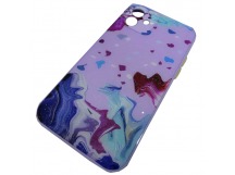                                 Чехол силикон-пластик iPhone 12/12 Pro (6,1") блестящий с рисунком сиреневый (01)*