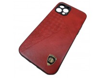                                 Чехол силиконовый iPhone 12/12 Pro (6,1") комбинированный эмблема красный*