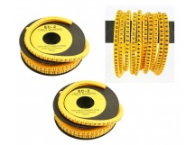 Маркер кабельный Ripo жёлтый, диаметр 7,4 мм, цифра 0, шт