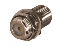Переходник гн. F - гн. с шайбой и гайкой F металл (соединитель кабеля)