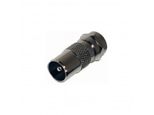 Переходник шт.TV - шт.F (металл)