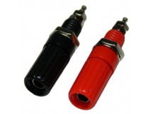 Гнездо акустическое "Banana" на корпус, пластик L=33мм (красный/чёрный)