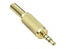 Штекер 3,5 мм стерео 4С (металл gold)