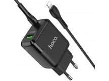 Адаптер сетевой Hoco N5 + кабель Type-C-Lightning,Черный
