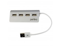 Хаб  USB Perfeo 4 Port, (PF-HYD-6096) серебрянный