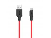 USB кабель для зарядки micro USB "Hoco" X21 (особо прочный, красный) 2.0A, 1м