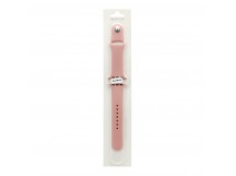 Силиконовый ремешoк для часов Apple Watch 42/44/45/49 мм розовый (006) (S)