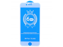 Защитное стекло 6D (T.M) для Apple iPhone 7/8 белое тех. пак