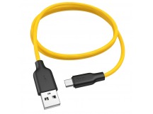 Кабель USB - micro USB HOCO "Premium" X21 Plus Silicone (100см) черно-желтый