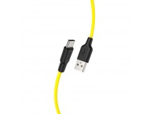 Кабель USB - Type-C HOCO "Premium" X21 Plus Silicone (100сm) черно-желтый
