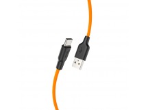Кабель USB - Type-C HOCO "Premium" X21 Plus Silicone (100сm) черно-оранжевый