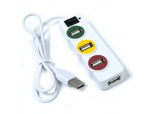 Разветвитель USB (HUB) 4 порта P-1030 светофор с выключателем длина шнура 0,6 м. * (цвет белый, в поврежденной коробочке)