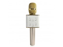 Караоке микрофон Bluetooth  Q7 слот USB/Micro USB / брак окраса (цвет золотистый, в коробочке)