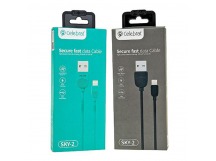 Кабель USB Celebrat SKY-2T (2.1A Fast Charge - 1 м.) резиновый круглый (разъём Type-C, цвет чёрный, в коробочке)