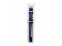Спортивный ремешoк для часов Apple Watch Sport 42/44/45/49 мм сине-белый (020) (L)