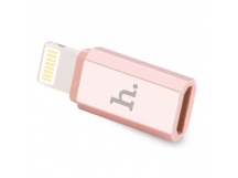 Адаптер Hoco Micro USB - Lightning розовый
