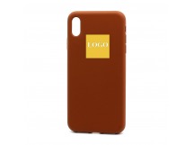 Чехол Silicone Case с лого для Apple iPhone XS Max (032) коричневый