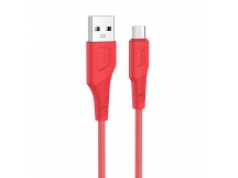 Кабель USB - micro USB Hoco X58 Airy silicone 100см 3A (red) (127840)