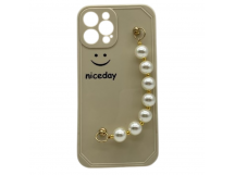 Чехол iPhone 12 Pro Max Силикон Niceday жемчуг бежевый