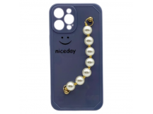 Чехол iPhone 12 Pro Max Силикон Niceday жемчуг синий