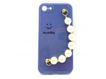 Чехол iPhone 7/8/SE (2020) Силикон Niceday жемчуг синий