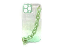 Чехол iPhone 12Pro Max Прозрачный Lux Бусы Зеленый