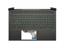 Топ-панель M02039-251 для HP черная с подсветкой (зеленые клавиши)