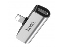 Адаптер HOCO LS25 Lightning - Jack 3.5 (серебро)