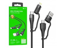 Кабель USB BOROFONE BU28 4 в 1 для iPhone/Type C (черный) 1.2m