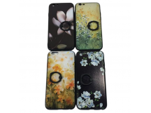 Чехол iPhone 6/6S пластик+кольцо цветы №095 №096 №097 №098 №099 