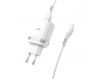                         Сетевое ЗУ USB Hoco C12Q QC 3.0 + кабель Micro USB (белый)