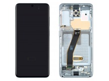 Дисплей для Samsung G980F Galaxy S20 в рамке + тачскрин (серый) 100%