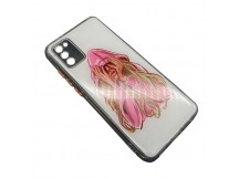 Чехол Samsung A02s (2020) Силикон Print (Girl Pink) 