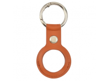 Чехол (накладка) Vixion для AirTag кожаный с кольцом для ключей (коричневый)