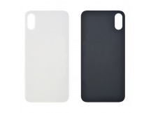 Задняя крышка для iPhone X (серебро) с широким отверстием