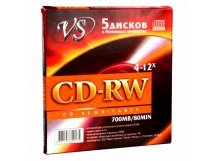 Диски VS CD-RW 80 4-12x конверт /5 шт. (250)