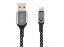 Кабель USB VIXION (K9 Ceramic) для iPhone Lightning 8 pin (1м) (черно/белый)