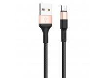 Кабель USB - micro USB Hoco X26 Xpress для HTC/Samsung (100 см) (black/gold)