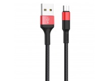 Кабель USB - micro USB Hoco X26 Xpress для HTC/Samsung (100 см) (black/red)